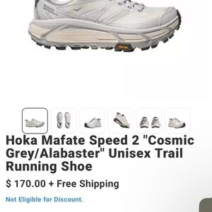 Hoka Mafate Speed 2 Trail Shoe in Gray and White